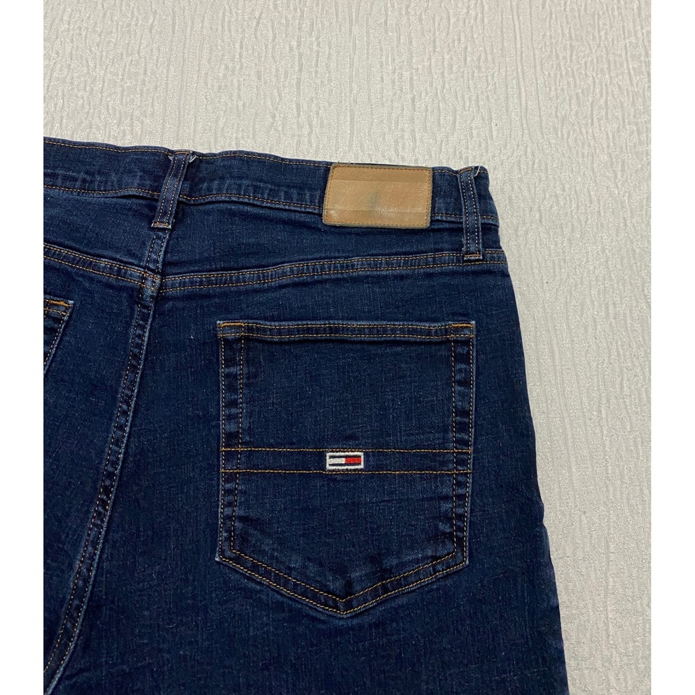 Tommy Jeans Mens‎ Straight Fit Dark Wash Denim Jeans 34x32 Distressed Stretch - Picture 4 of 12